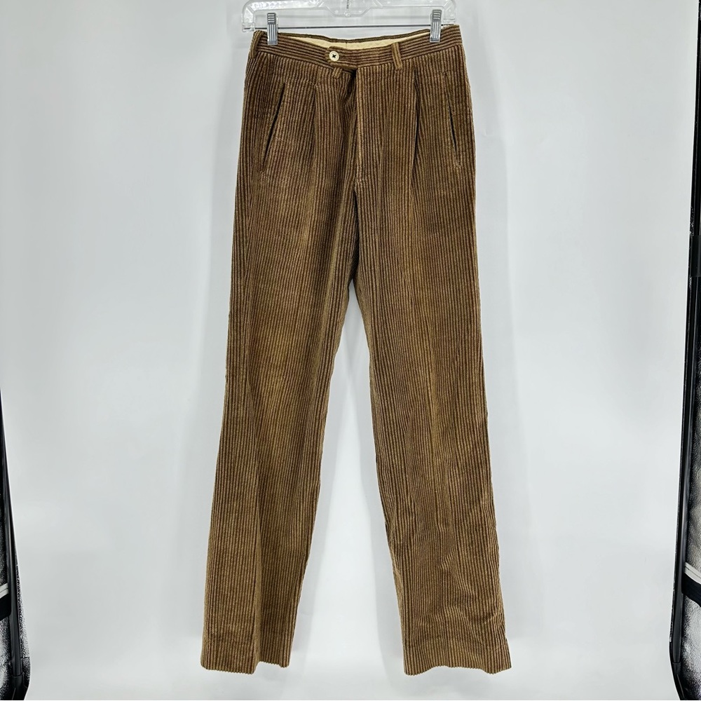 Vintage 70s Giorgio Armani Couture Wide Wale  brown Corduroy pants 27x33
